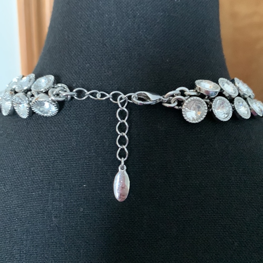 Ann Taylor Double Layer Double Strand Cubic Zirconia Necklace - Picture 3 of 4